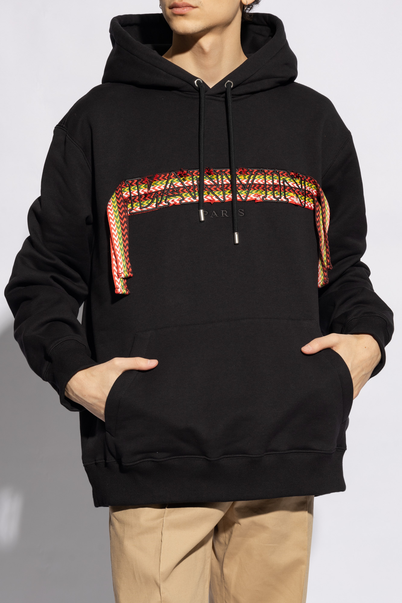 パーカー・フーディ LANVIN Men Sweater RM HO0009 J199 A23 BLACK 10 Black Oversized Hoodie Lanvin Curblace | Lanvin